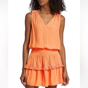 Ramy Brook Kiara Smocked Mini Dress color “Bellini” size 0-6 easy fit